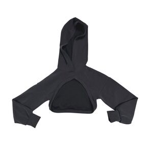 Buffbunny Collection Black Cropped Cutout Hoodie Luxe Bolero size Small